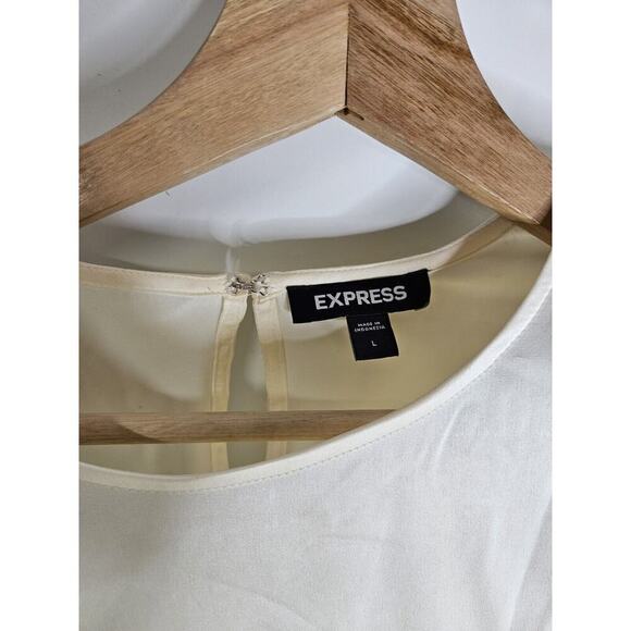 Express Colorblock Green/White Satin Strong Padded Shoulder Thong Bodysuit Large - Picture 9 of 9